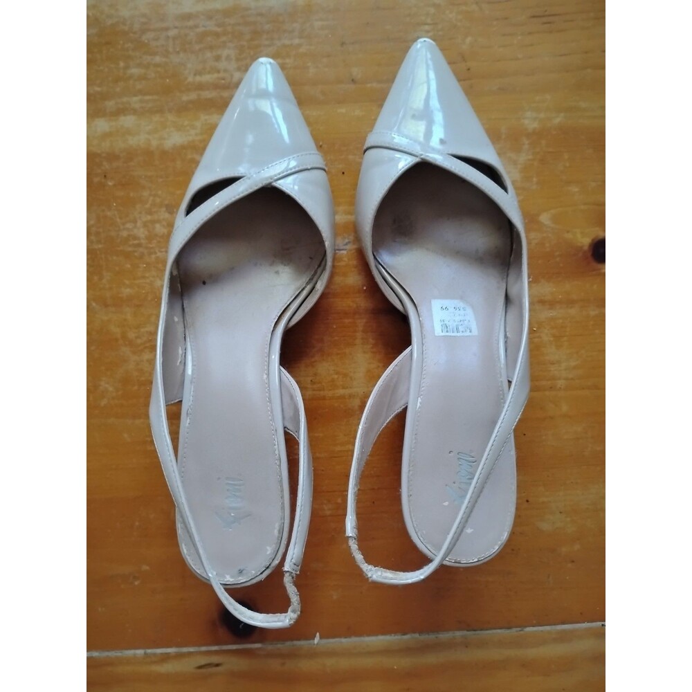 FIONI Women’s Beige Pointed Toe Slingback Heels US 12 Used Relax Cosplay Boho - Picture 6 of 9
